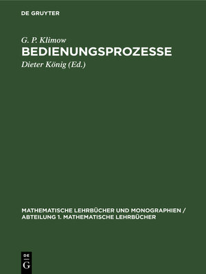 cover image of Bedienungsprozesse
